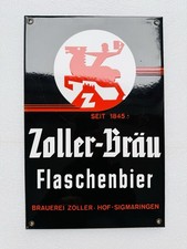 Emailschild Zoller-Bräu Bier