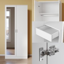 Mehrzweckschrank Drehtürenschrank Kleiderschrank Garderobenschrank Spiegel 180cm