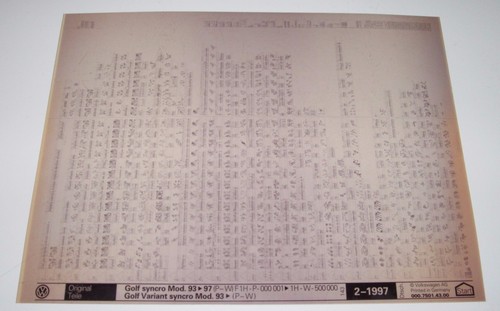 Microfich ersatzteilkatalog - ersatzteilkatalog, vw