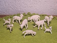 9x Schafe Lämmer weiß alt