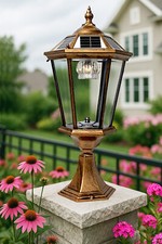 Solar Sockelleuchte klassisch Außenleuchte Gartenleuchte kabellos Gartenlaterne