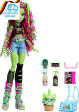 Monster High Venus Mcflytrap-Puppe Mit Pflanzenmonstertier Katze Chewlian Und Zu