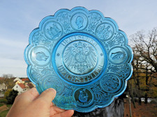 +ANTIK+ WWI / Teller / Pressglas / Blau / Deutscher Reichsteller / Kaiser TOP!