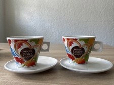 Nescafé Dolce Gusto Set 2 Cappuccino Tassen + Untertassen weiß/bunt limitiert ￼