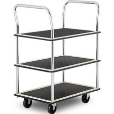 Etagenwagen 150 kg Transportwagen 3 Ebenen je 72 x 43 cm Handwagen Lagerwagen