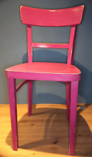 stabiler alter THONET Holz Stuhl pink *** Etikett auf Unterseite vom 24.02.1950