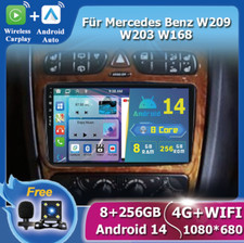 Für Mercedes Benz W209 W203 W168 CarPlay GPS Autoradio Android 14 Navi RDS 256GB