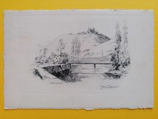 CPA Radierung signiert Jean MULLER Stempel HOSTELLERIE NOTRE-DAME CHEVREMONT