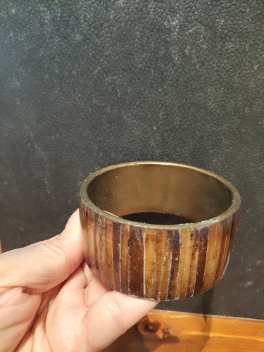 Vintage armreif metall holz - vintage,
