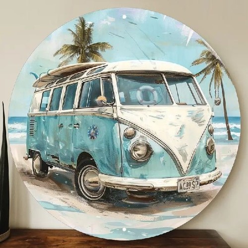 Blechschild rund surf van - blechschild,