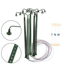 5*Stk Modell Bahnleuchten Gittermastleuchte Spur H0 Licht Layout Modellbau Deko