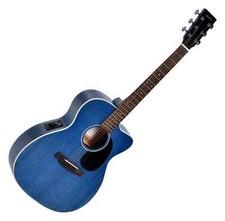 B-WARE Ditson 000C-10E-TBL Akustik Western Gitarre Blau Sitka Fichte Elektronik