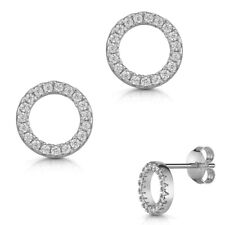 Ohrringe Kreis Ohrstecker Ring Silber 925 Kubischer Zirkon Anlaufschutz