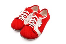 Leguano Leguanito Barfußschuhe Kinder Gr. 30 Rot Weiß Mesh Sneaker flexibel