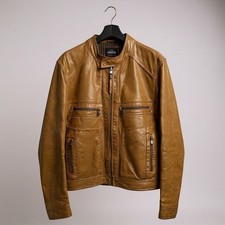 REDSKINS  RETRO VINTAGE LEDER LEDERJACKE BRAUN CASUAL GR. M