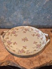 Johann Haviland Bavaria Porzellan Servierplatte Goldrand rosa-gelbe Rosen E02056