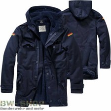 BUNDESWEHR BORDPARKA NAVY BLAU MIT FUTTER & FLAGGEN BW FELDPARKA MARINE JACKE