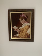 Gobelin Stickbild "Lesendes