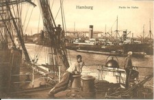 AK Hamburg - Partie im Hafen