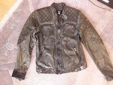 Tigha Lederjacke Schlammfarben Gesteppt Herren S