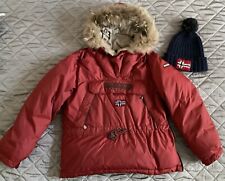NAPAPIJPI Kinder Geographic   Daunen Jacke Skidoo Gr. 14 Warme Wollmütze unisex