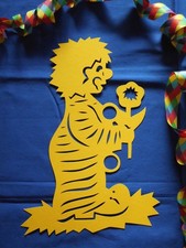 Fensterbild Tonkarton Clown
