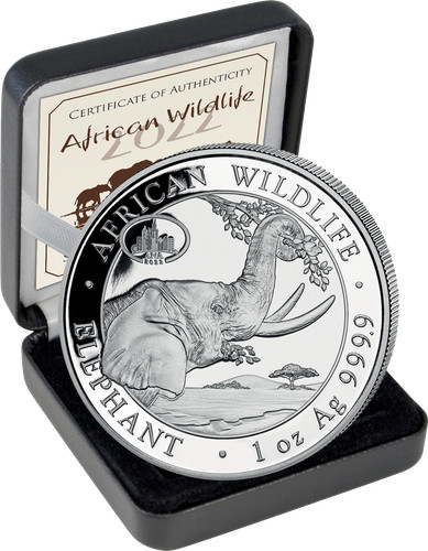 Unze silber somalia elefant - 1,