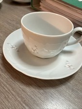 Kaffeetasse & Untertasse Seltmann Weiden Helena Kirschblüten Weiss Rosa