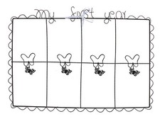 Bilderhalter first year 60x40 braun Schmetterling Foto Bilderrahmen Baby Geburt