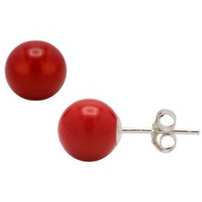 Paar Ohrstecker echte Koralle