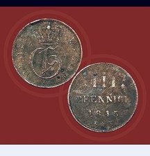 Mecklenburg Strelitz,  3 Pfennig 1845 F+N