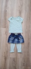 Set T-Shirt & Leggins mit angenähten Rock Gr 74/80