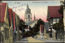 Ak Gross Gerau Rhein Main Gebiet, Hellwig Straße mit evangelischer... - 4174921