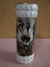 E@A BÖCKLING NEUDENAU SHABBY PORZELLAN VASE mit SILBERDISTEL DEKO