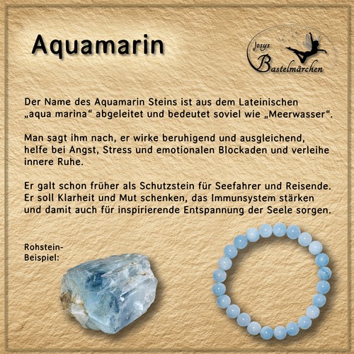 Naturstein armband aquamarin - naturstein,
