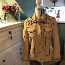 Neuwertige, nicht getragene Lederjacke von Scotch&Soda, Größe L, gelblich-beige