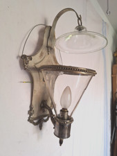 Wand Lampe, Messing versilbert, Widderköpfe um 1890, war für eine Kerze