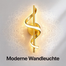 LED Wandleuchte Flur Hotel Gold Modern – Spiral Design Wandlampe