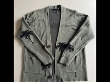 Drykorn Cardigan / Strickjacke Gr. L - Palmen - Grün - Premium - Hoher Neupreis