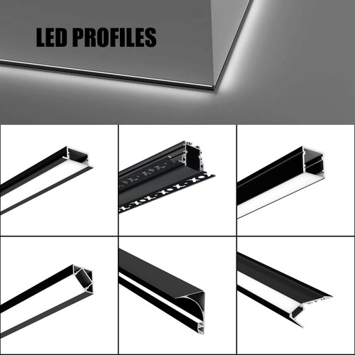 Schwarz aluminium led - 2m,
