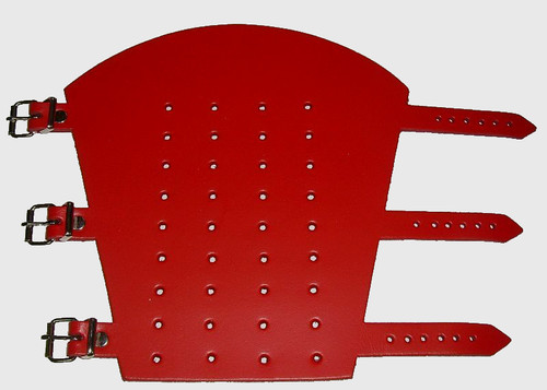 Gelochte rote leder armstulpe - gelochte,