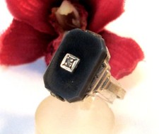 Ring Silber Achat Diamant