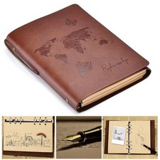 A5 PU Reise Tagebuch,Retro Notizbuch,Leder Vintage Notizbuch Notiz Skizzenbuch