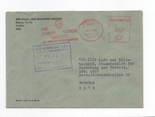 DDR Brief Absenderfreistempel Gröditz 10.4.89 VEB Stahl und Walzwerk