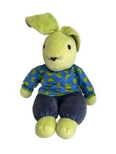 Spieluhr Hase grün blau Mond Kuscheltier Plüsch Marke unbekannt DEFEKT