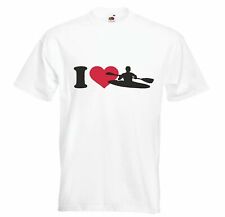 T-Shirt I LOVE KAJAK FAHREN - KAJAKFAHRER - WILDWASSER - KAJAK PADDEL -