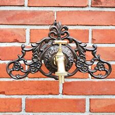 Gartenschlauchhalter mit Wasserhahn Gusseisen Messing Schlauchhalter Wandmontage