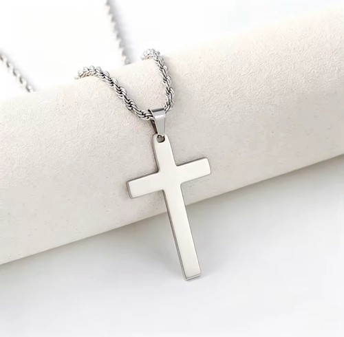 Edelstahl kreuz kette herren - edelstahl,