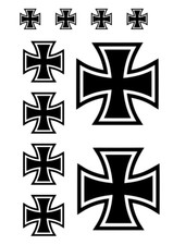 Eisernes Kreuz 10 Stück Iron Cross Kfz Lkw Bike Aufkleber Sticker Oldschool W2