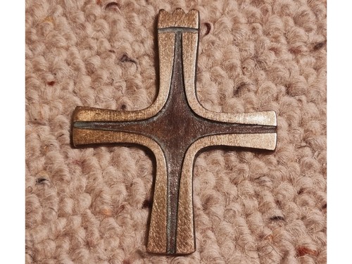 Messing relief wandkreuz krone - messing,